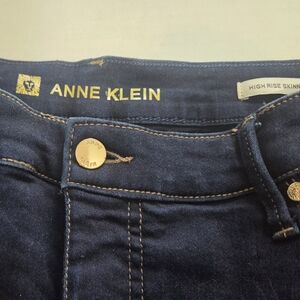Anne Klein Women's High Rise Skinny Jeans Size 16W Dark Blue NEW